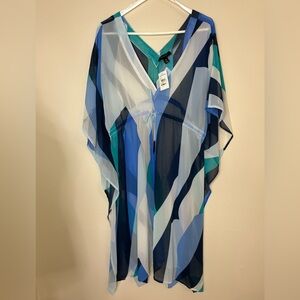 NWT Women’s Swimsuit Cover Up Dress Size M Blue Beach Pool Cruise Vacation